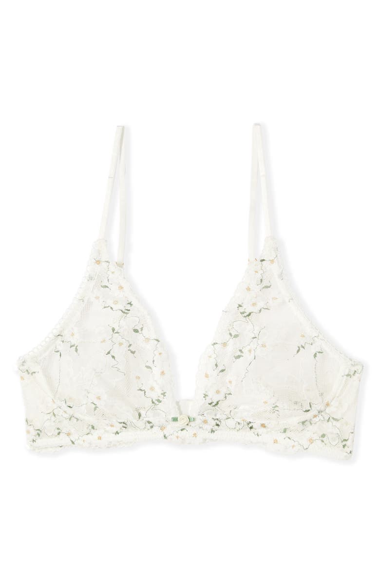 Etam Bouquet Triangle Bra, Alternate, color, White Multi