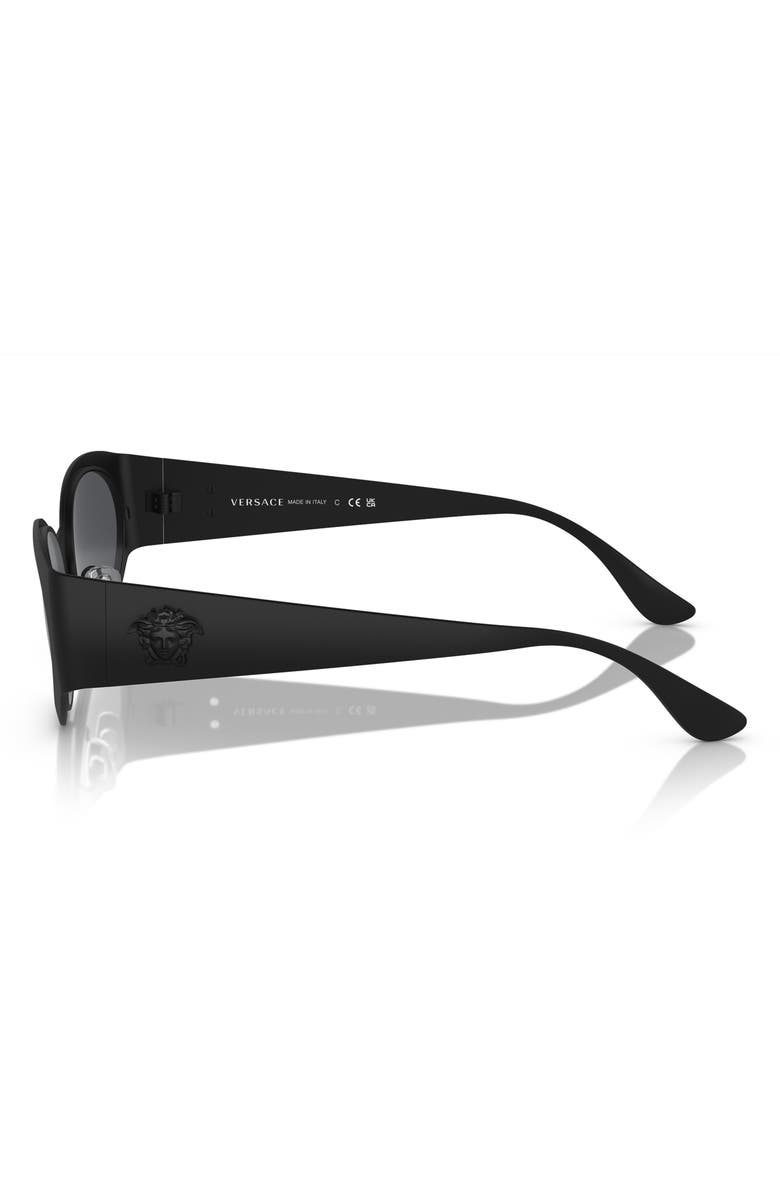 Versace 56mm Oval Sunglasses, Alternate, color, Matte Black