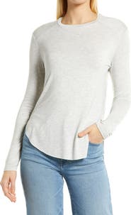 Halogen® Long Sleeve Shirttail Hem Shirt