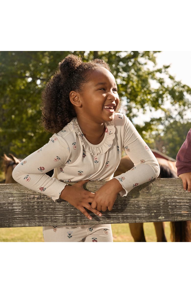 Modern Moments<sup>™</sup> by Gerber Ruffle Collar Top and Flare Pant Set, Alternate, color, Ivory