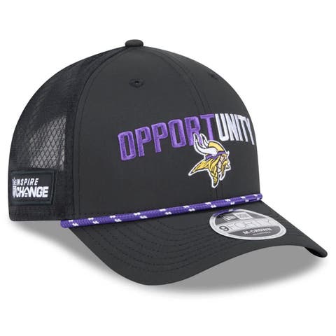 Men
s New Era Black Minnesota Vikings 2025 Inspire Change 9FORTY M-Crown Adjustable Hat