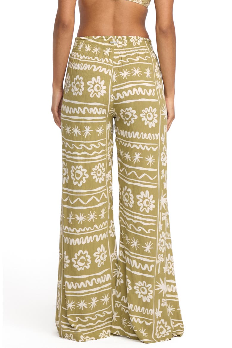 Split Spirit Floral Wide Leg Pants, Alternate, color, GREEN TEA