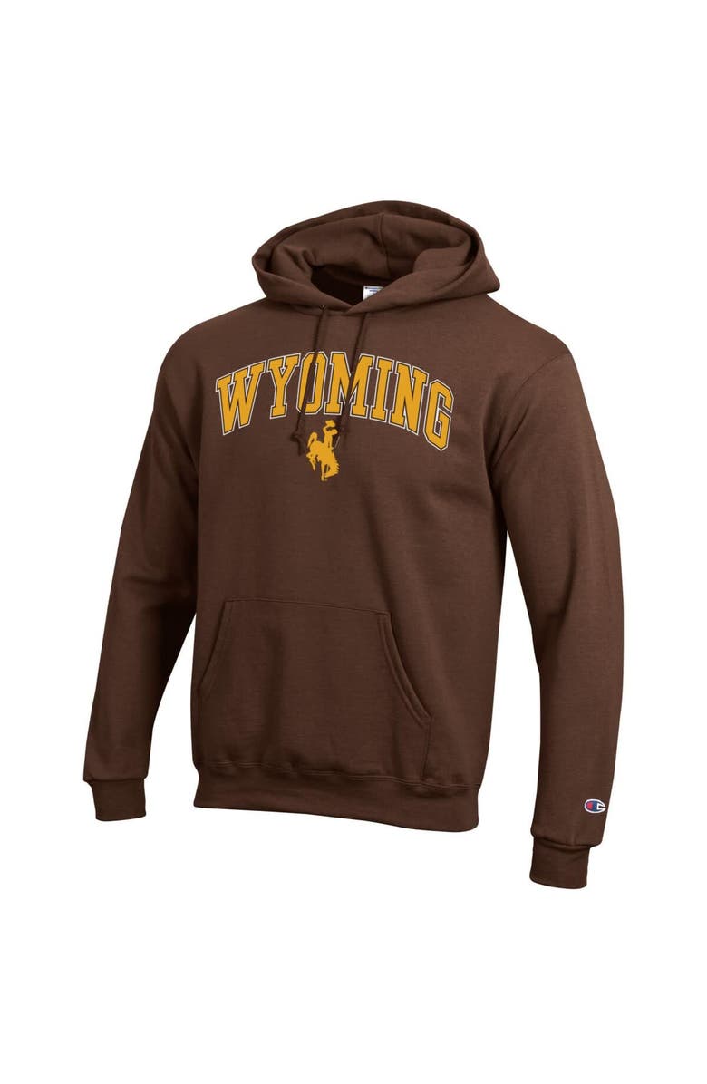 Champion Men's Champion  Brown Wyoming Cowboys Arch Over Logo Pullover Hoodie, Alternate, color, Brown