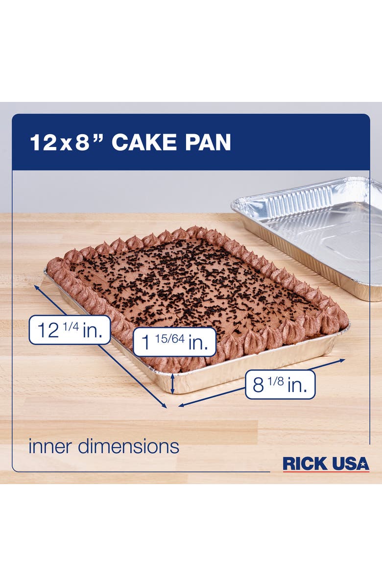 RICK USA 12x8 Inch Disposable Aluminum Cake Pan, 25 Pack, Alternate, color, 