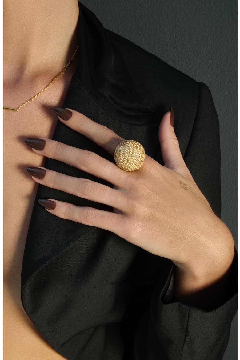 Nova Sphere Pave Ring, Alternate, color, Gold