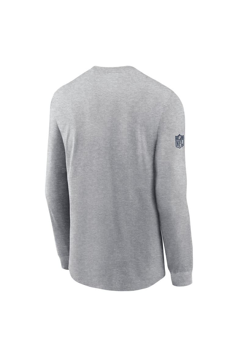 Men's Nike Heather Gray Dallas Cowboys Sideline Performance Long Sleeve T-Shirt, Alternate, color, Heather Gray