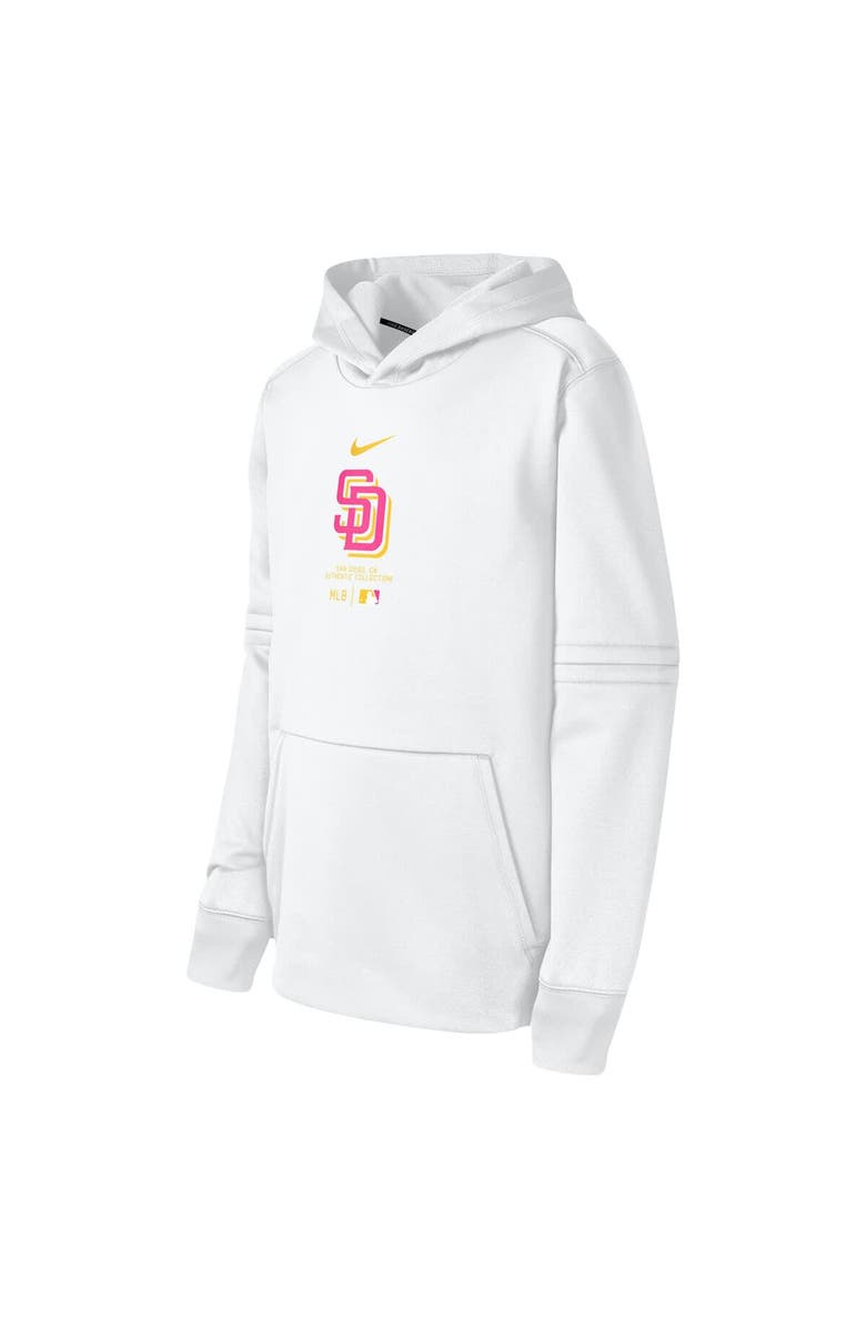Nike Youth Nike White San Diego Padres City Connect Practice Graphic Performance Pullover Hoodie, Alternate, color, 