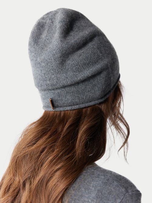 Gobi Mongolian Cashmere Cashmere Hat And Sweater Set In Stone Gray