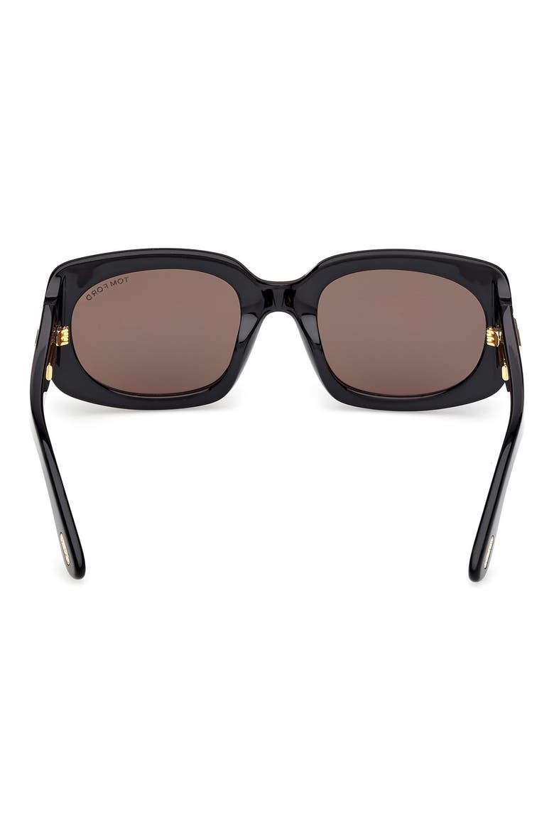 Icon 54mm Rectangular Sunglasses, Alternate, color, SHINY BLACK BEVELED / SMOKE