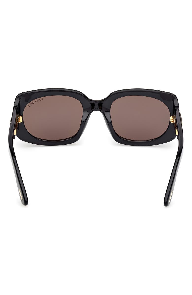 TOM FORD Icon 54mm Rectangular Sunglasses, Alternate, color, Shiny Black Beveled / Smoke