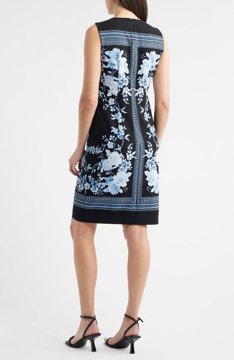 Anne Klein Print Sleeveless Sheath Dress, Alternate, color, Anne Black Multi