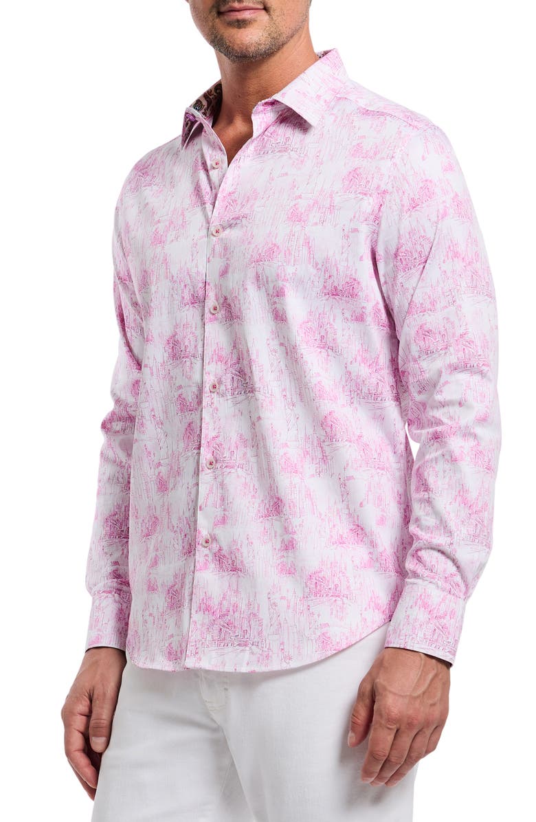 Robert Graham Liberty Stretch Button-Up Shirt, Alternate, color, Berry
