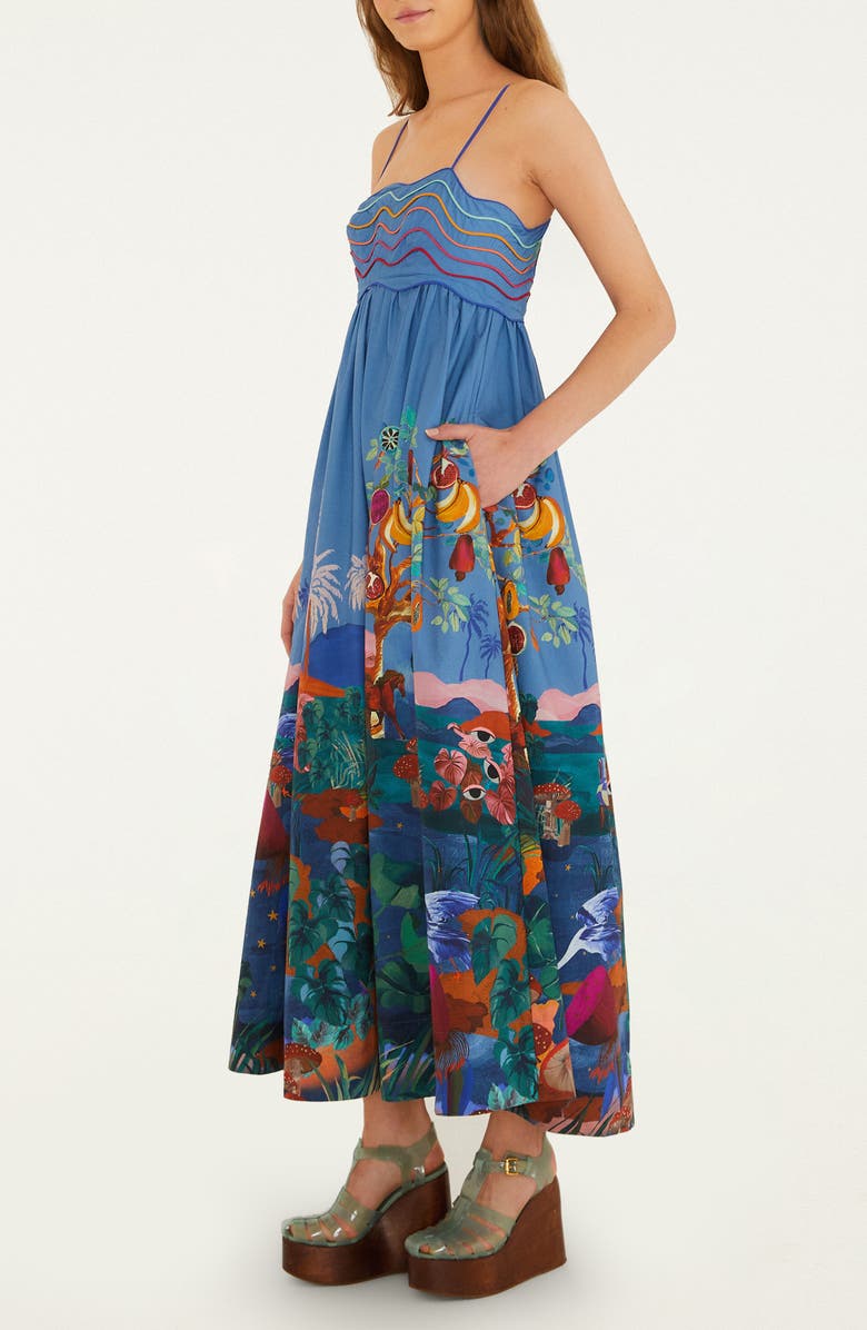 FARM Rio Dream Landscape Sundress, Alternate, color, Blue Multicolor