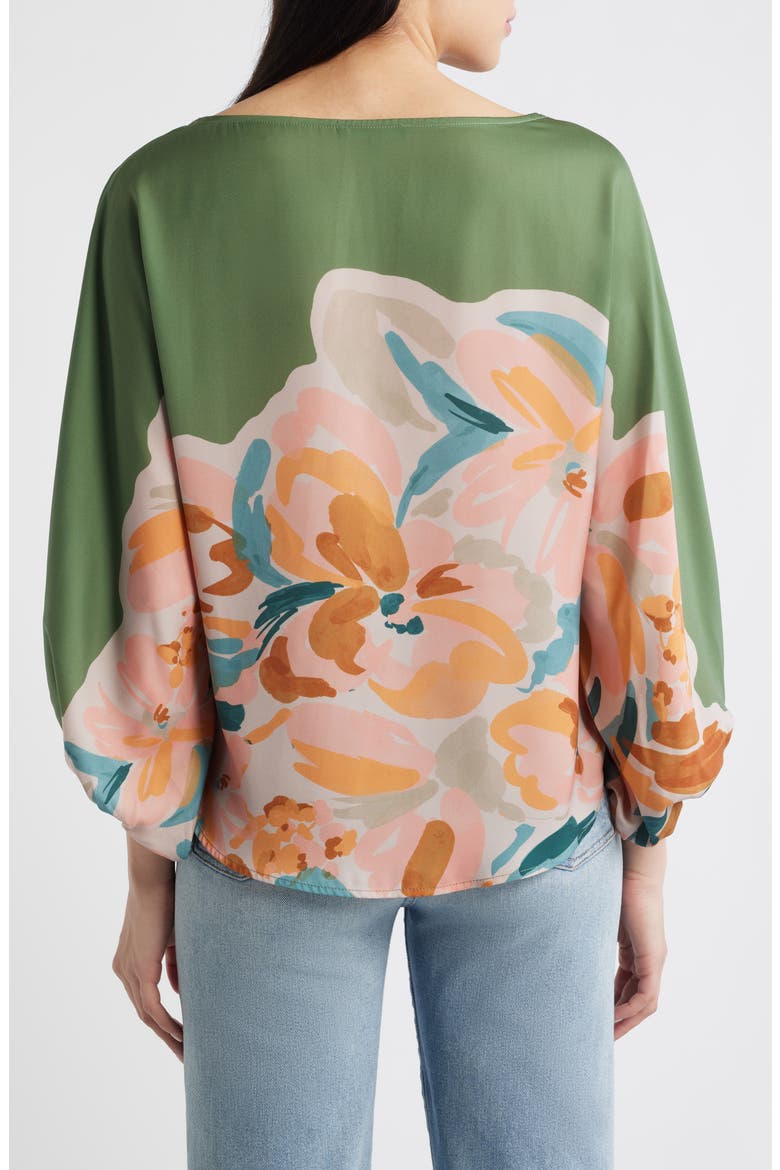 Placement Print Peasant Top, Alternate, color, BASIL MULTI