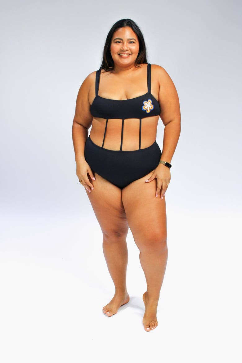 Mary Exposed-Torso One Piece Swimsuit, Alternate, color, Black