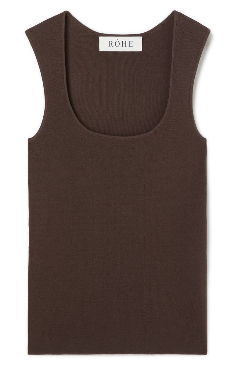 Róhe Bustier Shaped Sweater Tank, Alternate, color, Dark Chocolate