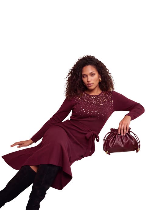 Plus Size Embellished Boatneck Sweater Dress (plus)