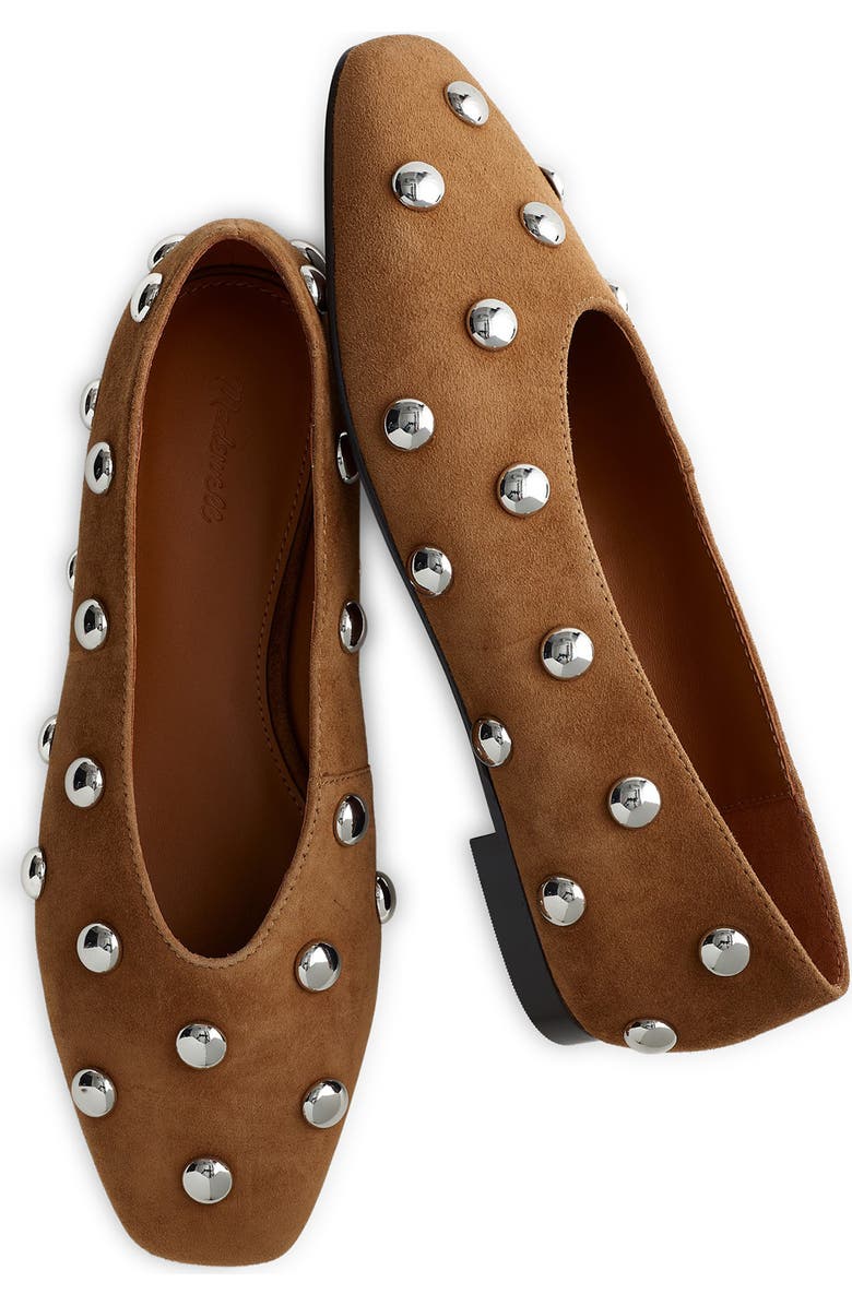 Madewell Mylie Stud Embellished Ballet Flat, Alternate, color, Dried Acorn