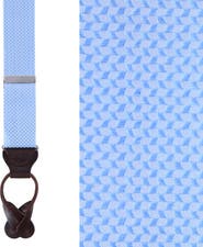 Trafalgar Gamma Geometric Pattern Silk Button End Suspenders