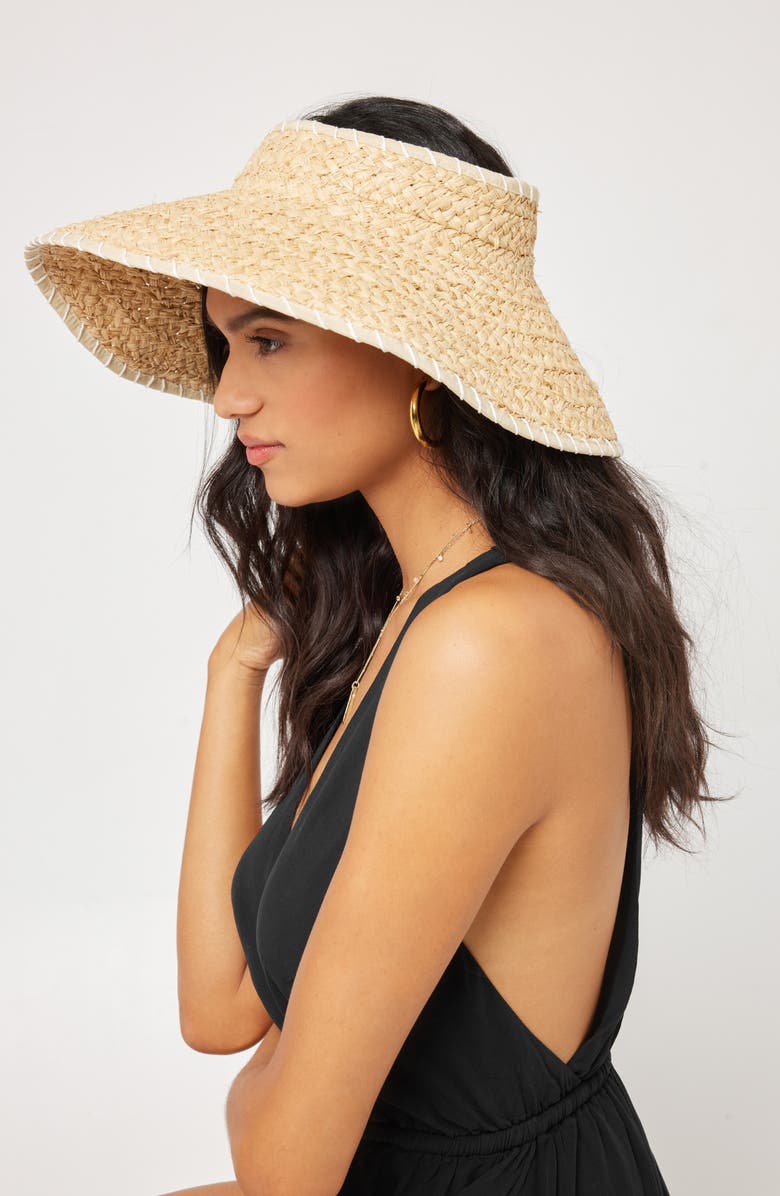 LSPACE Del Mar Packable Straw Visor, Alternate, color, Nat