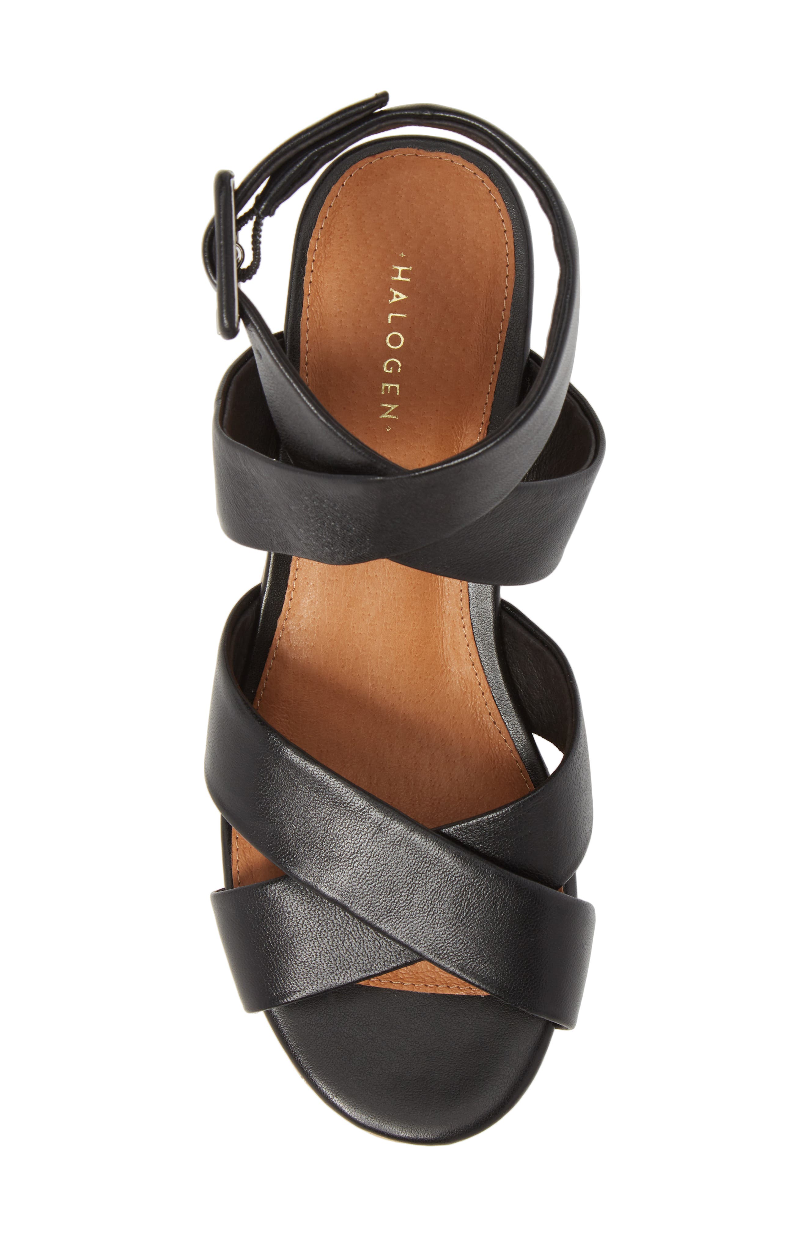 Evie Platform Wedge Sandal, Alternate, color, BLACK LEATHER