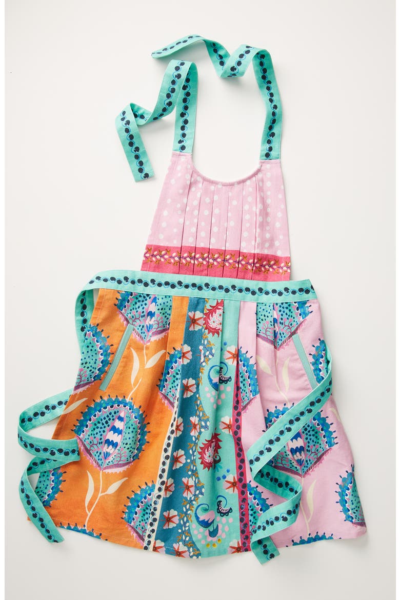 Anthropologie Adonia Pleated Cotton Apron, Alternate, color, GREEN