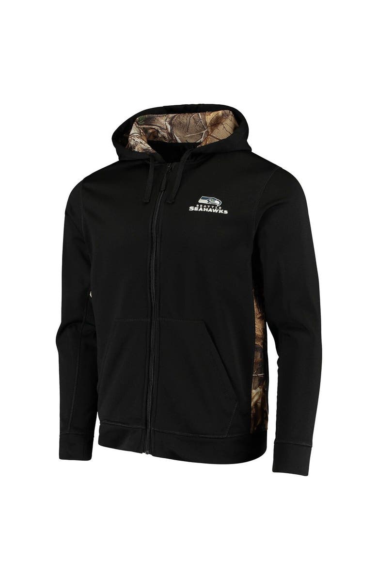 DUNBROOKE Men's Dunbrooke Black/Realtree Camo Seattle Seahawks Decoy Tech Fleece Full-Zip Hoodie, Alternate, color, Black