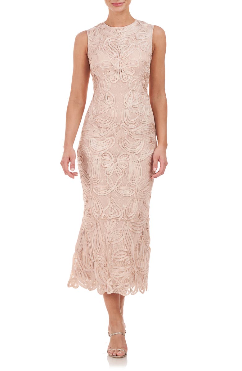 JS Collections Meli Soutache Cocktail Midi Dress, Main, color, 