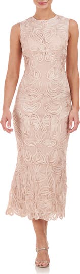 casual dress midi Boho Green Lace Trim Midi Dress