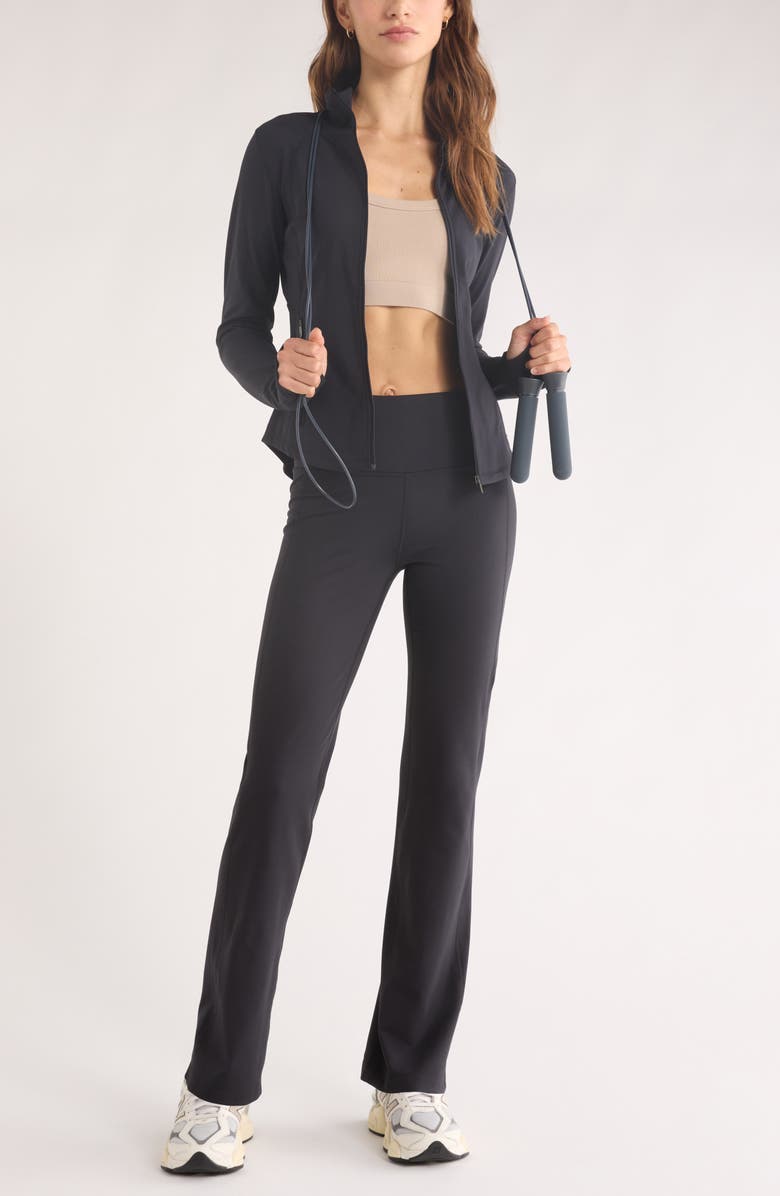 Zella Cozy Tech Zip Hooded Jacket, Alternate, color, Black