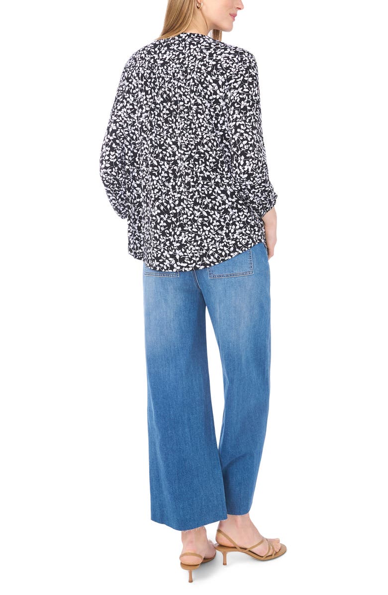 Vince Camuto Balloon Sleeve Knit Top, Alternate, color, Black/ White