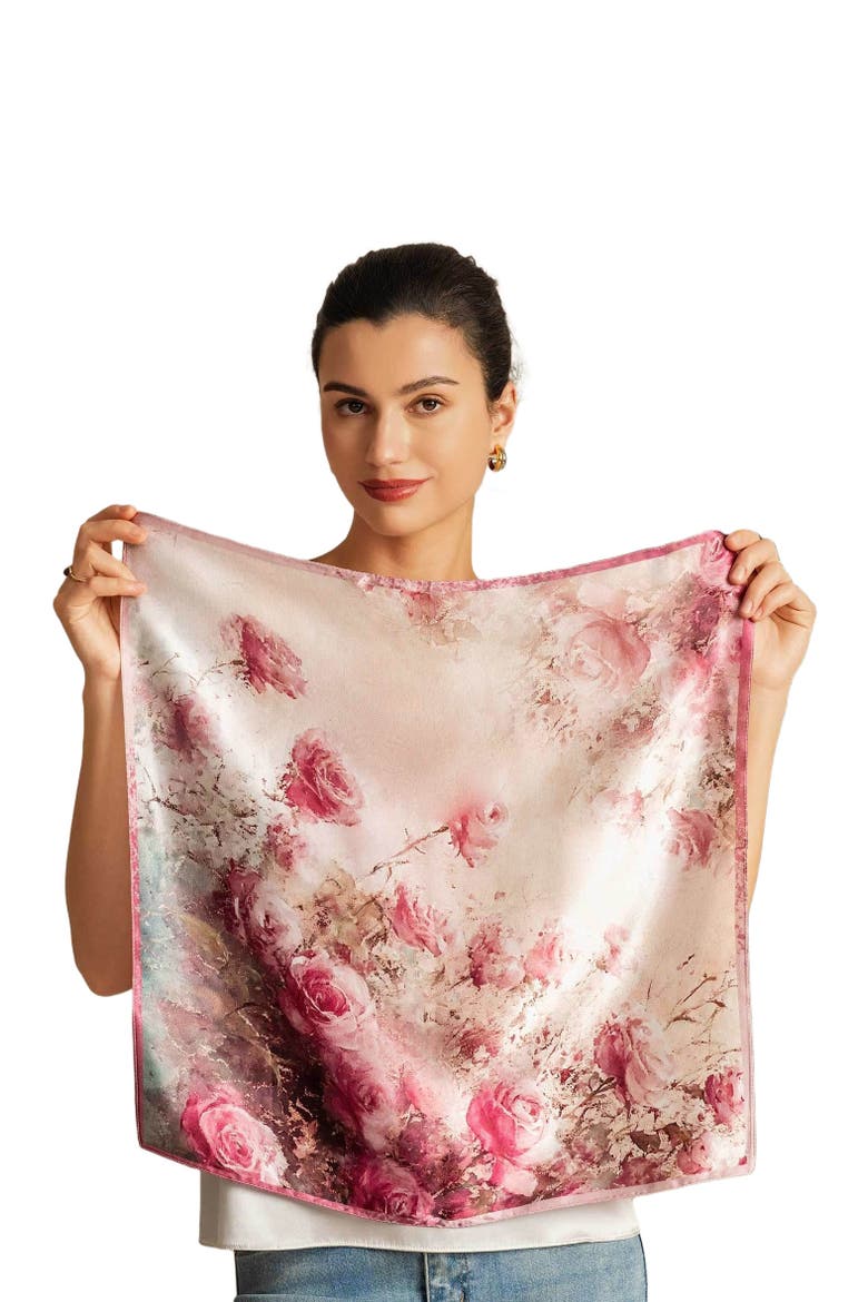 Pure Silk Delicate Square Scarf, Alternate, color, Medium Pink
