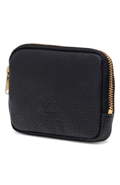 Herschel Supply Co . Oxford Faux Leather Zip Pouch In Black