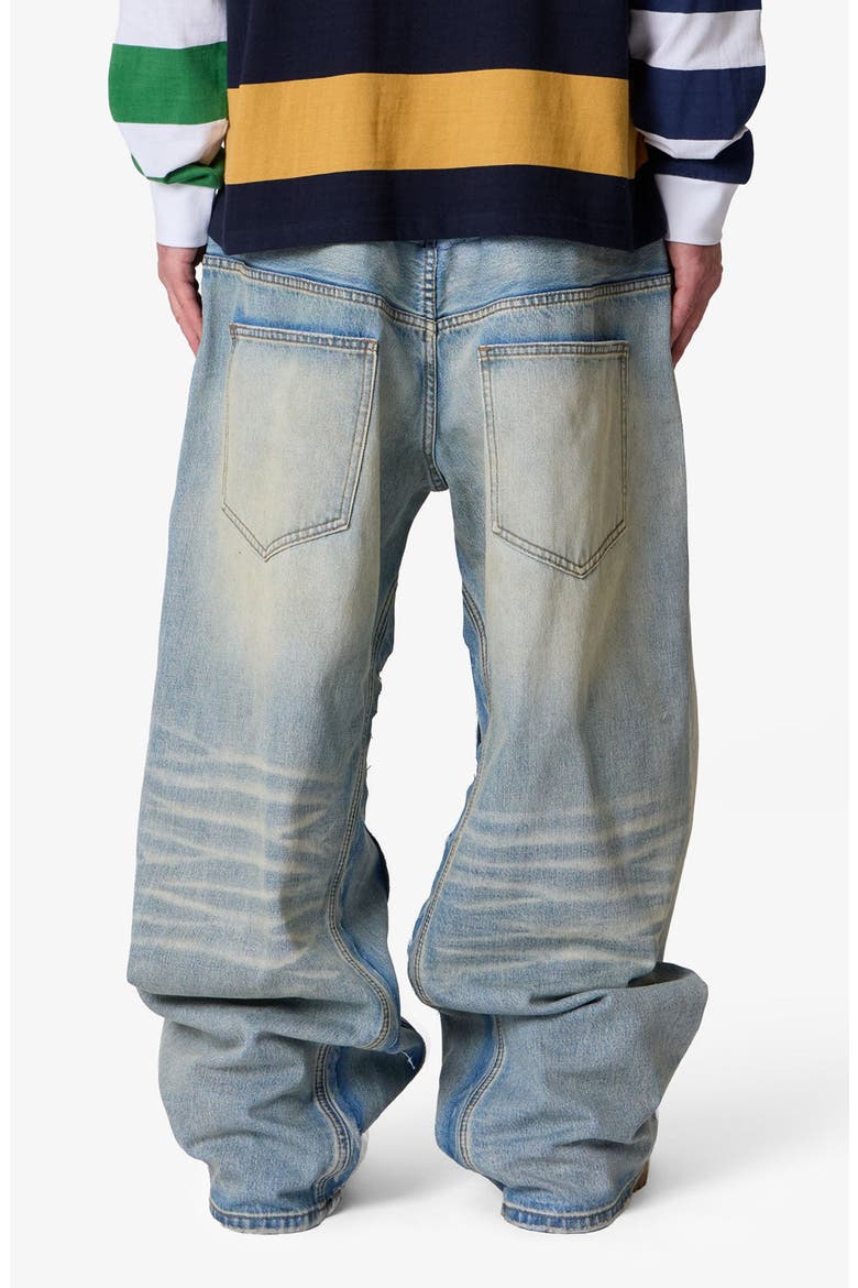 Mega Baggy Layered Denim Jeans, Alternate, color, MEDIUM BLUE