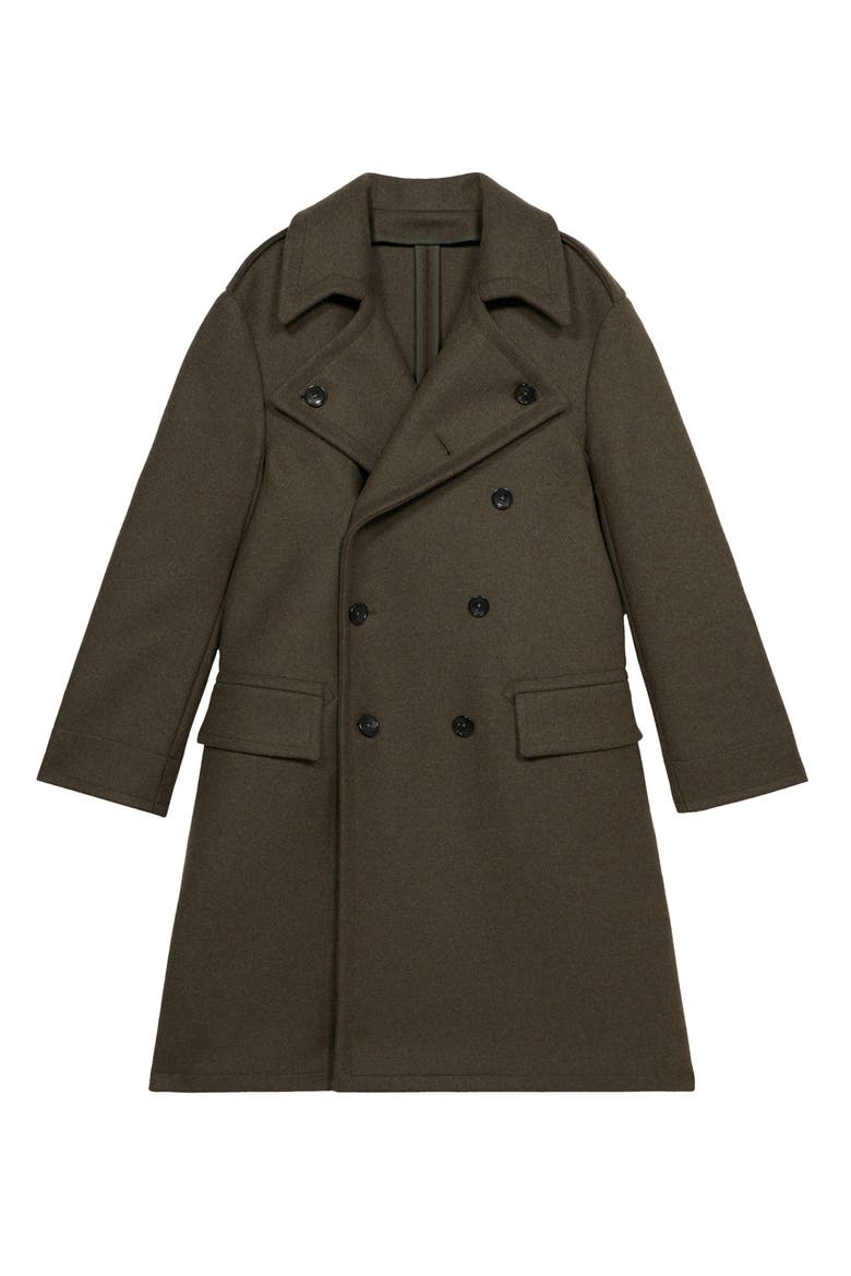 Winston Double-Breasted Wool Coat, Main, color, GREEN