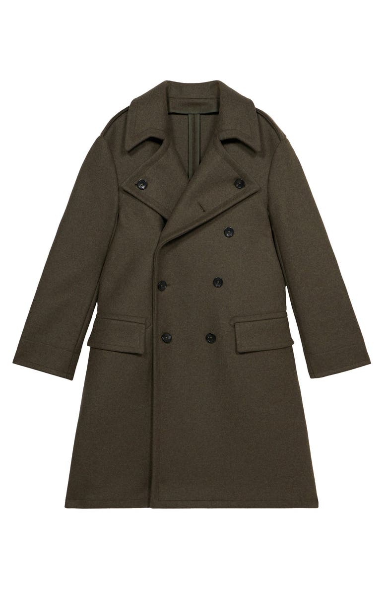 Fortela Winston Double-Breasted Wool Coat, Main, color, Green