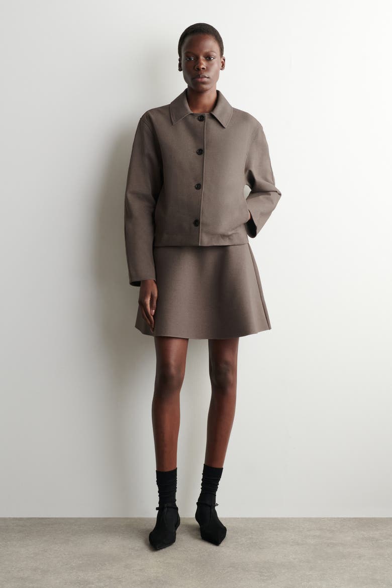 Rounded Jersey Jacket, Main, color, BROWN