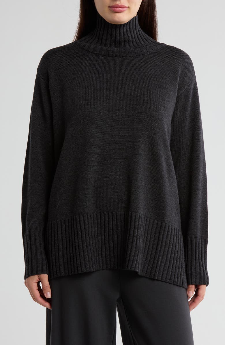 Eileen Fisher Wool Turtleneck Sweater, Main, color,