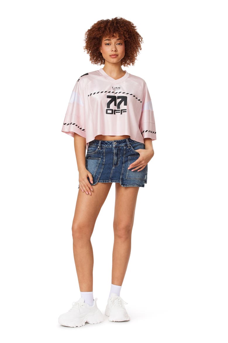Cropped Mesh Jersey Top, Alternate, color, CRADLE PINK