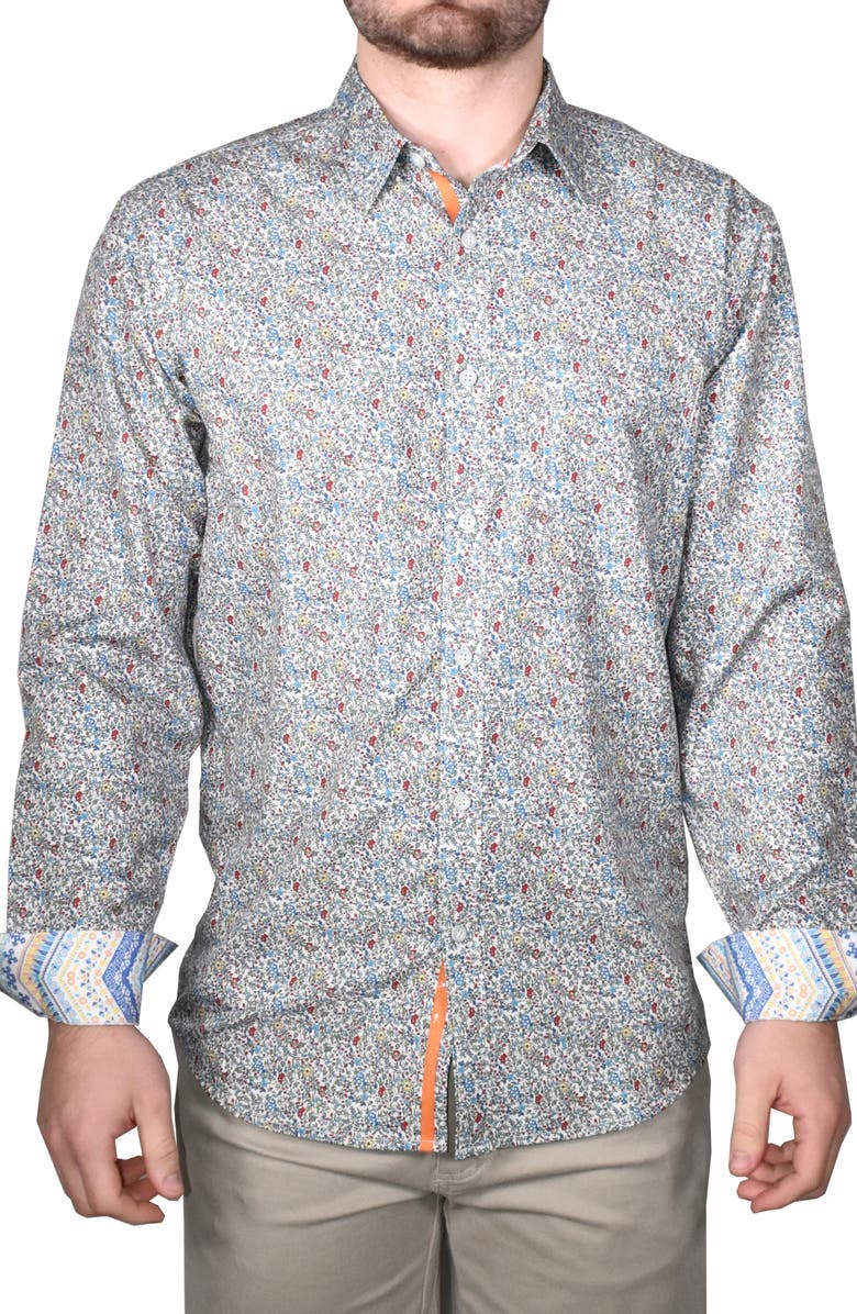 Vintage 1946 Modern Fit Ditsy Button-Up Shirt, Main, color,