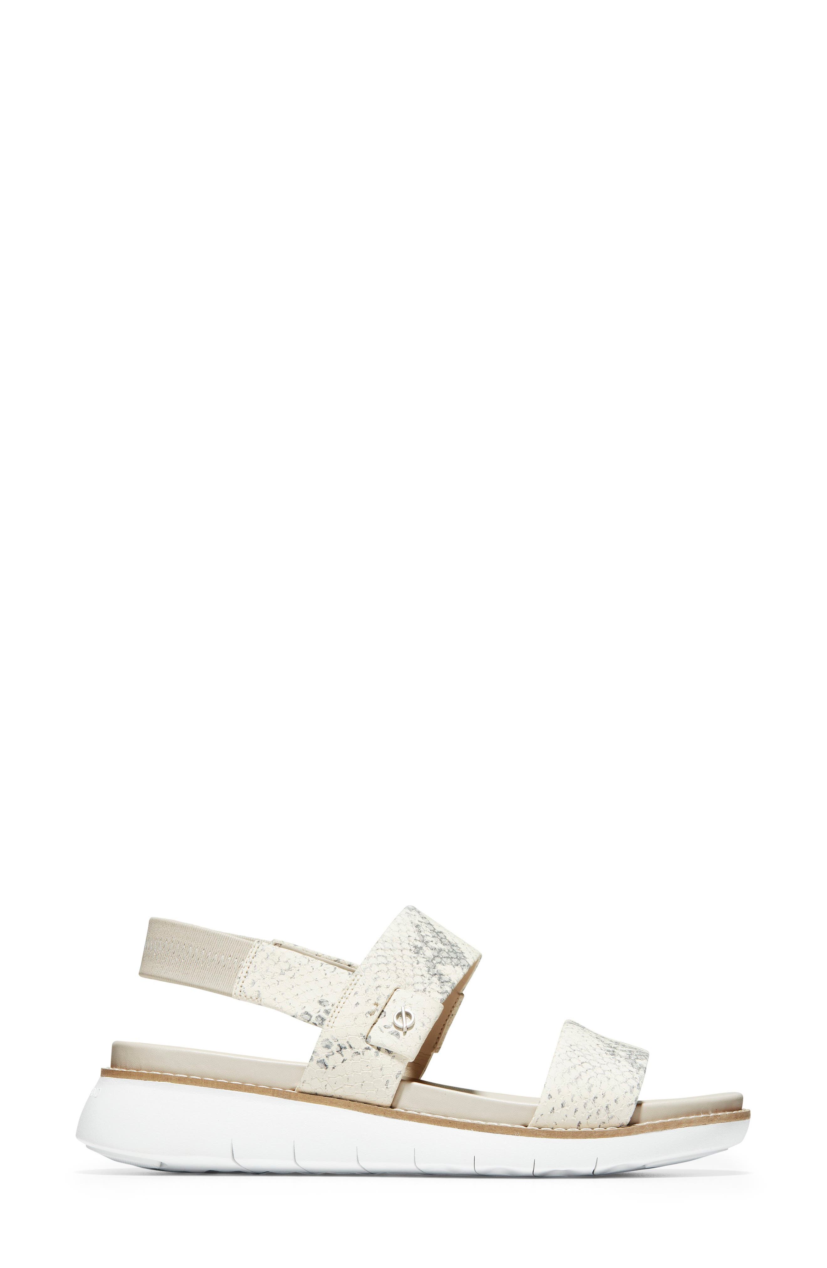 ZeroGrand Double Band Sandal, Alternate, color, IVORY SNAKE PRINT LEATHER