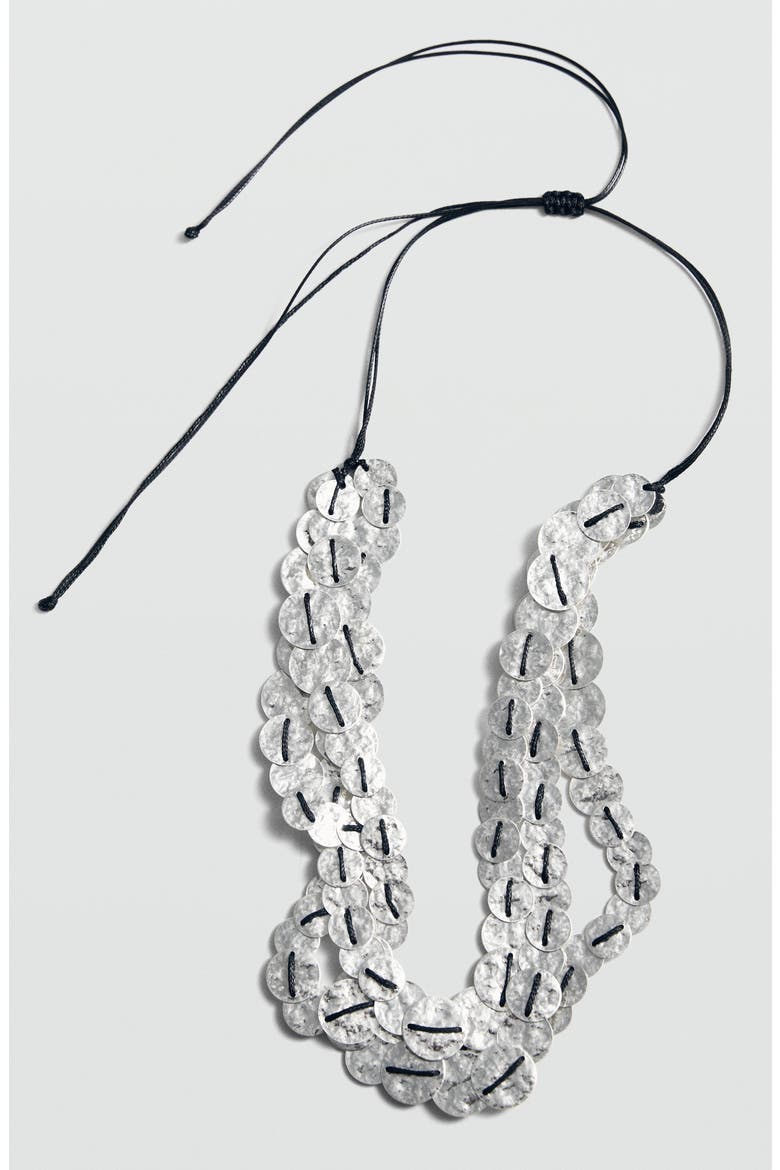 Drawstring Frontal Necklace, Alternate, color, SILVER