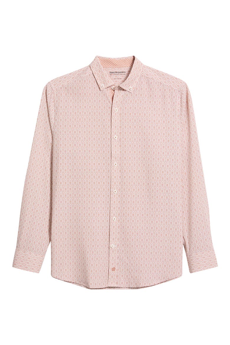 XC+™ Football Print Performance Button-Down Shirt, Alternate, color, RUST