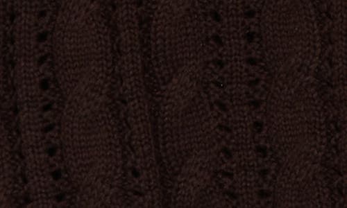 Vigoss Crop Pointelle Short Sleeve Cardigan In Brown