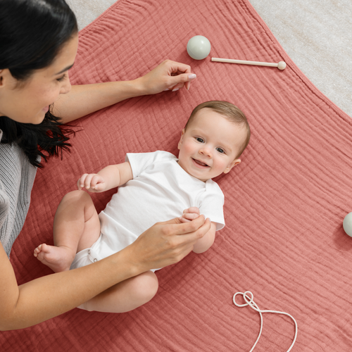 Comfy Cubs Baby Muslin Blanket In Pink