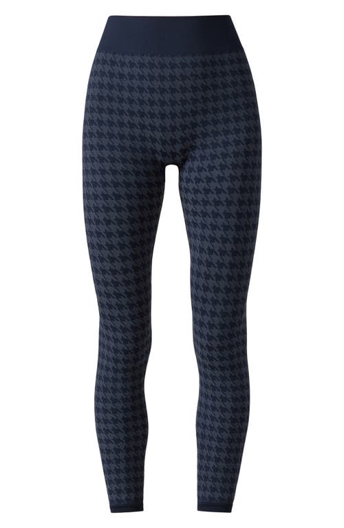 Rhone Houndstooth Seamless Base Layer Leggings In Navy Blue