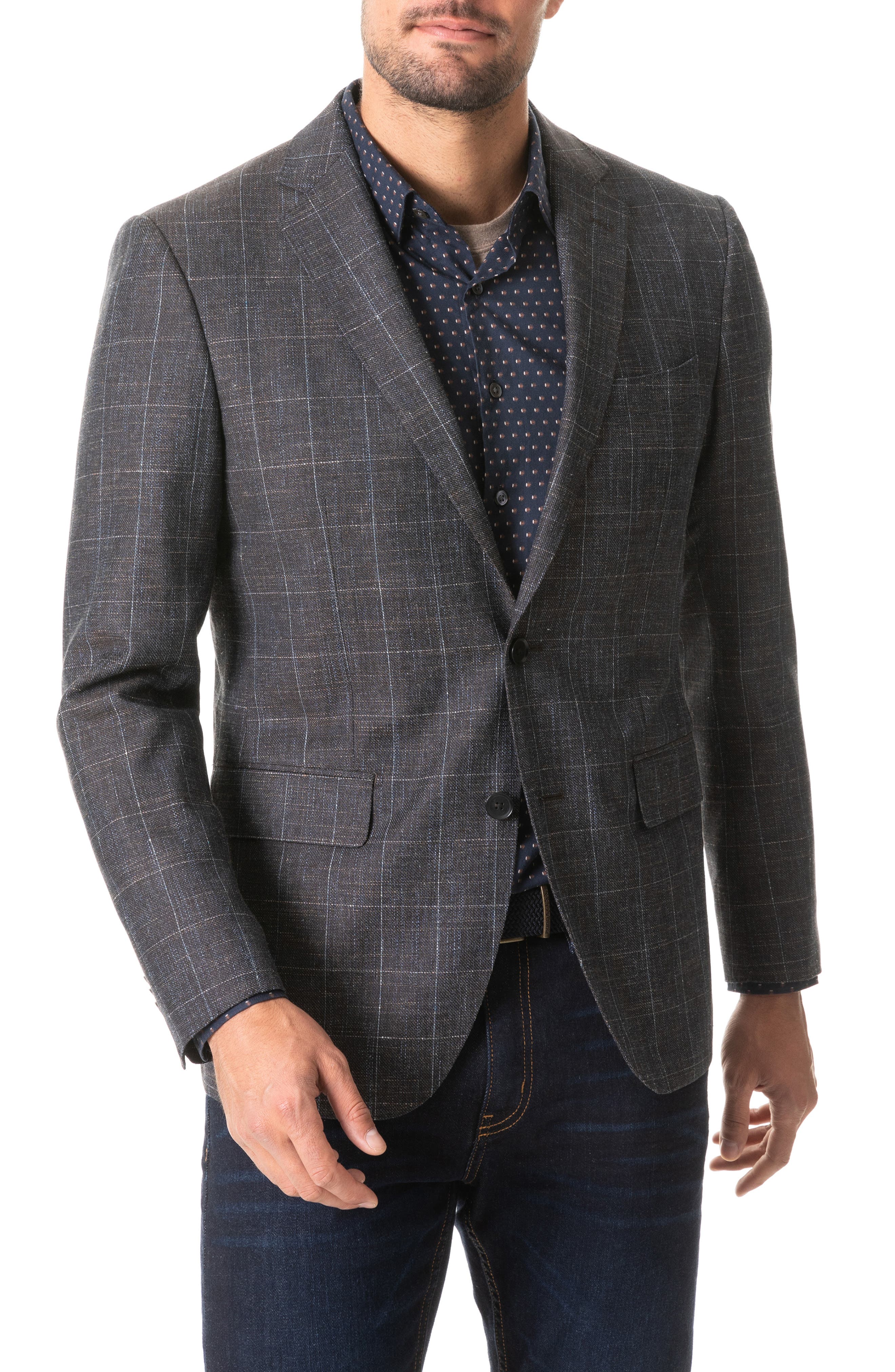 Rodd & Gunn Portland Spray Classic Fit Windowpane Wool Blend Sport Coat