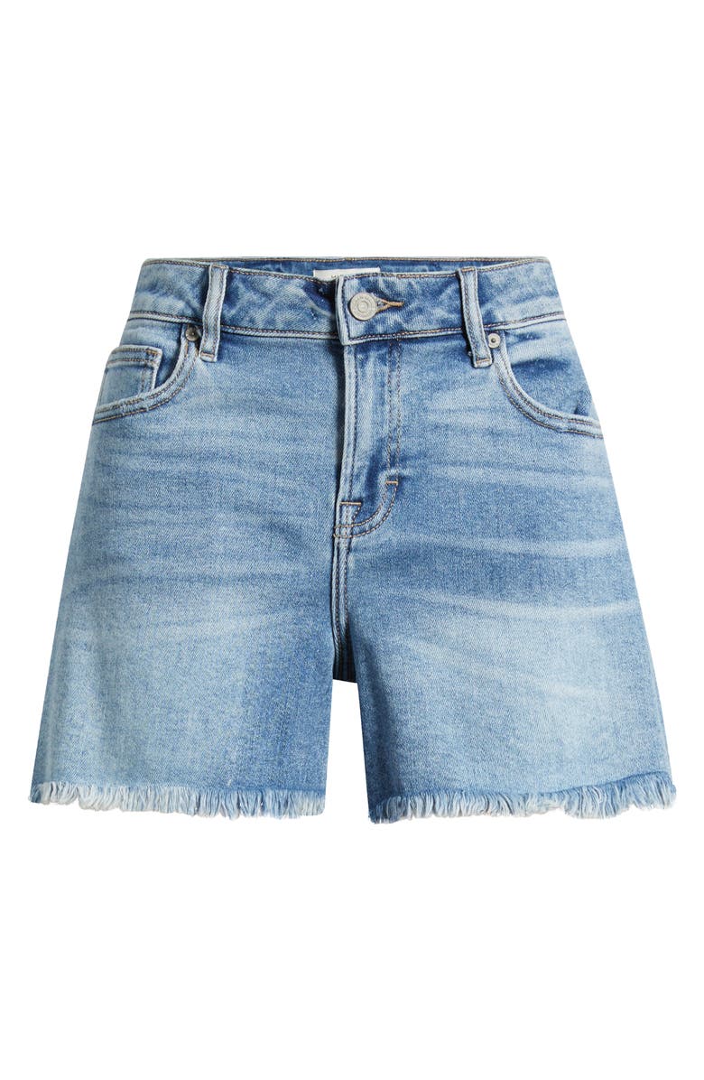 HIDDEN JEANS Frayed Hem Boyfriend Denim Shorts, Alternate, color, Medium Wash