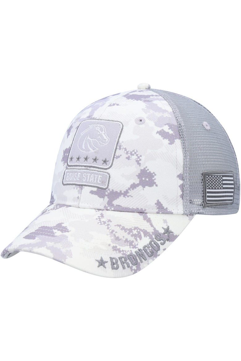 Men's Colosseum Camo Boise State Broncos OHT Military Appreciation 2400 Trucker Snapback Hat, Main, color, Camo