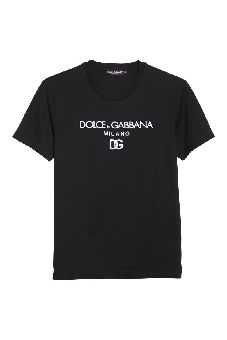 Men's DG Embroidered T-Shirt, Alternate, color, NERO